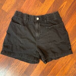 Mango Black High Waist Women Shorts